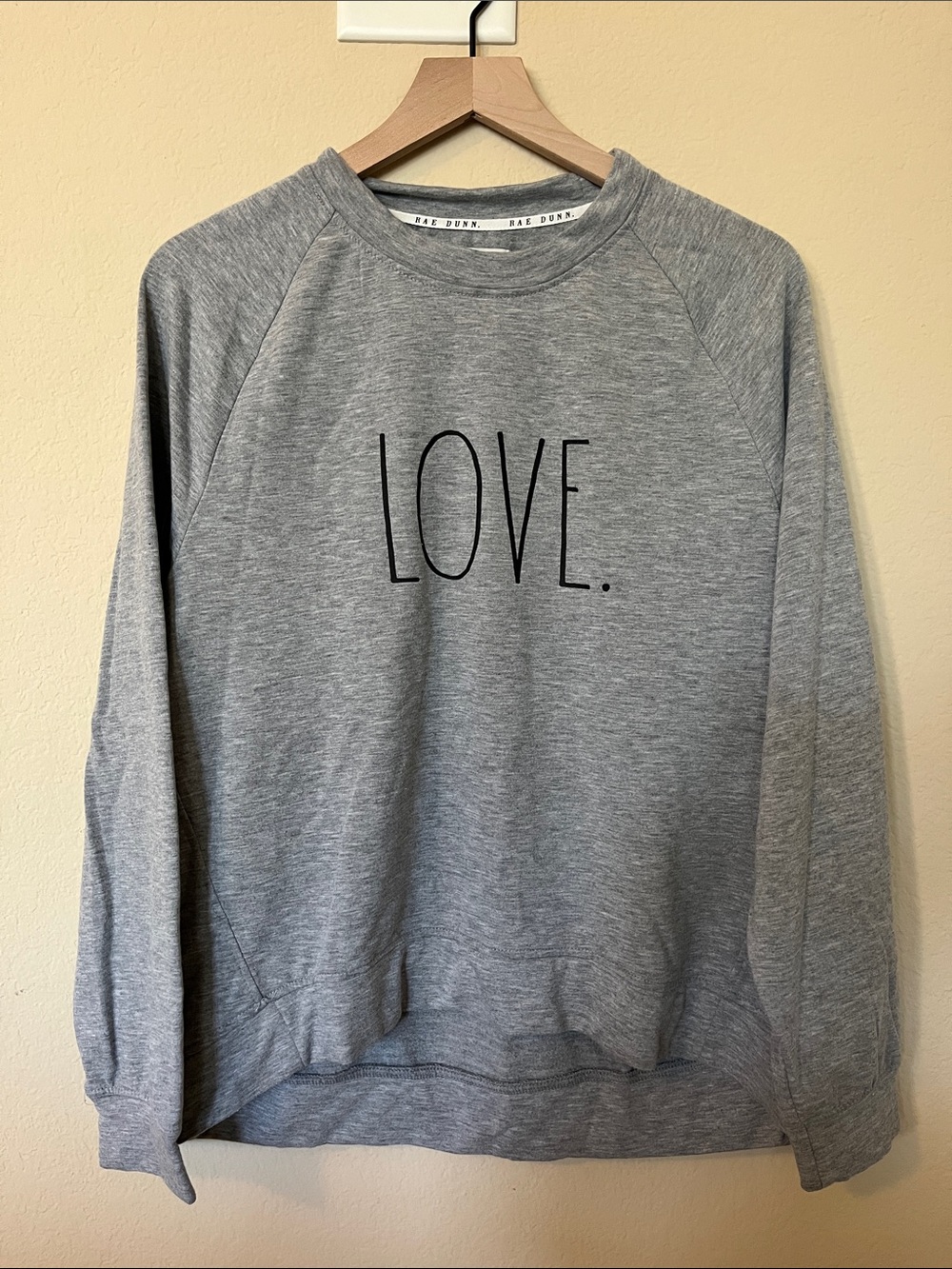 Rae Dunn Women's Grey 'LOVE.' Crewneck Sweater
